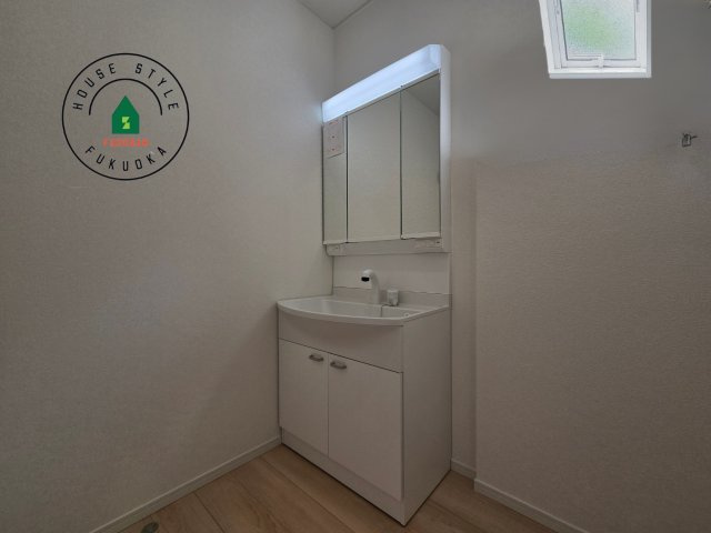 那珂川市今光8丁目第2-3棟（2号棟）の内観：施工例|洗面所は小さなプライベートスペース。歯磨き、洗顔と毎日施す個人空間。