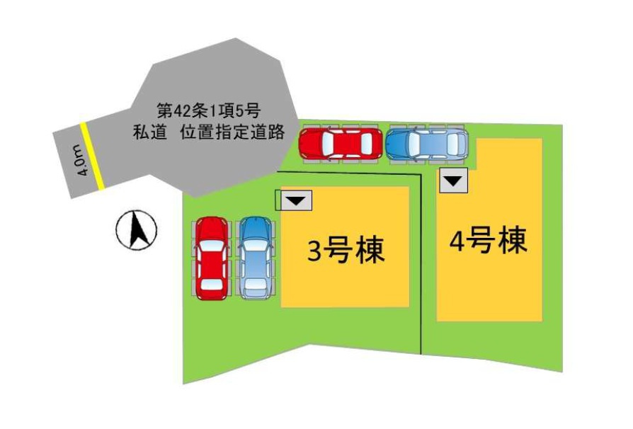 春日市弥生2丁目第1-2棟(4号棟)の区画図|配置図（4号棟）