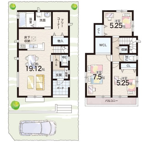 明石市松が丘　新築一戸建ての間取り|B号地