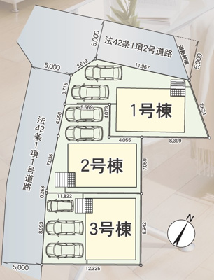 【区画図】 | 三島市青木 4期 新築一戸建て 2号棟 | 2号棟の区画図です