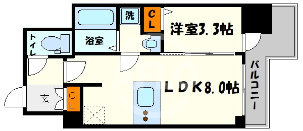 プレサンス北浜オリジンの間取り|プレサンス北浜オリジン　間取り