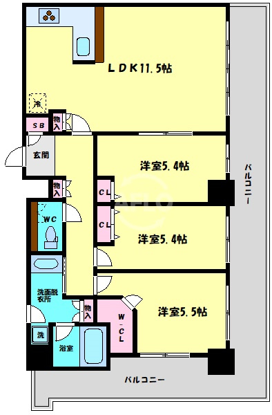 カスタリアタワー長堀橋の間取り|カスタリアタワー長堀橋　間取り