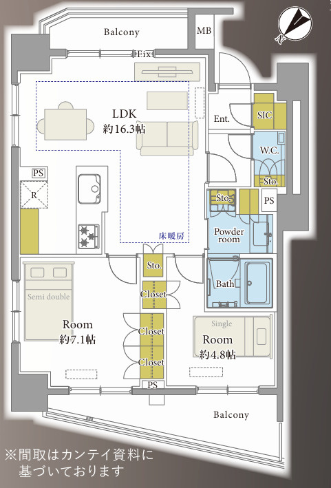 プレシス文京小石川静穏の杜の間取り