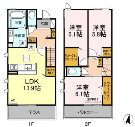 Avenir cour A棟の間取り