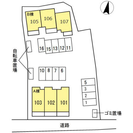 Avenir cour A棟の区画図