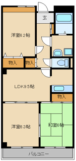 【間取り】 | コンフォール橘 | 間取り図