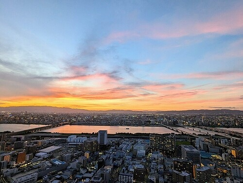 グランドメゾン新梅田タワーザ・クラブレジデンスのその他|バルコニーからの眺望（夕景）※前回募集時／２０２４年１０月の