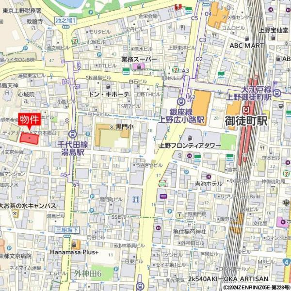 ディアナコート文京本郷台の地図