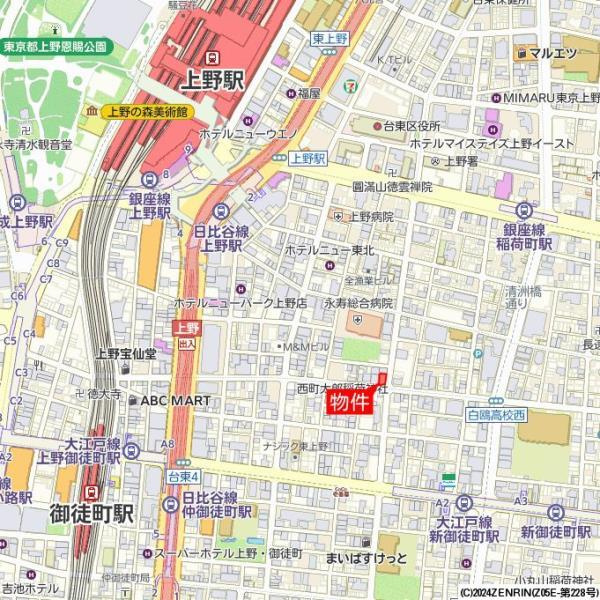 ＰＲＥＭＩＵＭ　ＣＵＢＥ　上野の地図