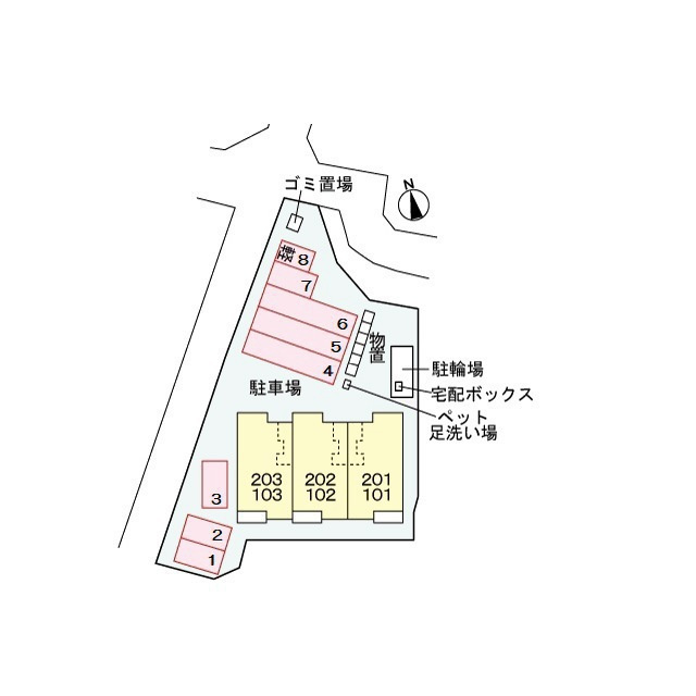 コンフォート小柿の駐車場