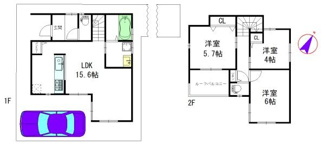 【その他】 | 建物参考プラン：間取り3LDK、木造2階建、建物面積延74.83平米（1F40.16平米、2F34.67平米)