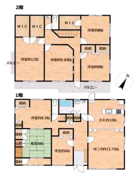 幸田町野場・中古戸建の間取り|間取り図です