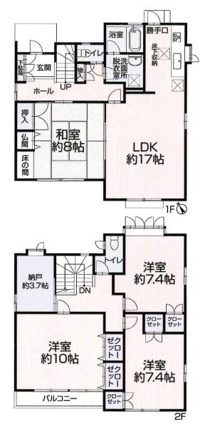 幸田町菱池・中古戸建の間取り|間取り図です