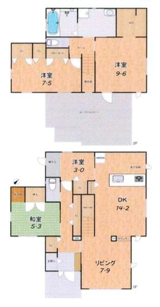 幸田町坂崎字京ヶ峰南・中古戸建の間取り|間取り図です