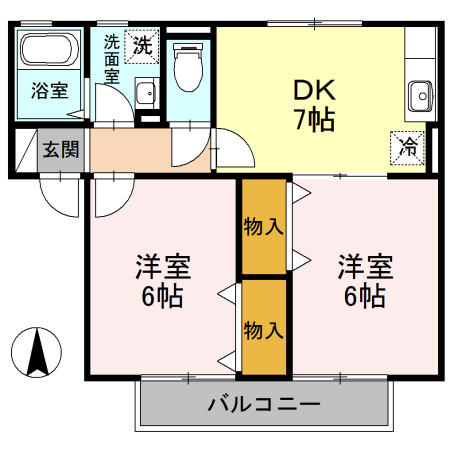 【間取り】 | ハイカムールB棟
