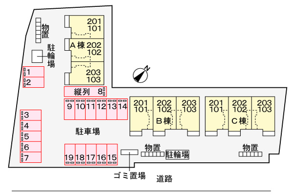 サンリュー　０７　Ｃの区画図