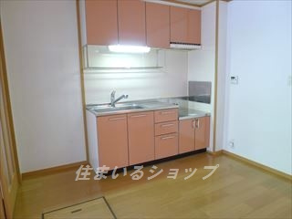 広島市安佐北区可部東１丁目のアパートのキッチン|浄水器一体型シャワー水栓・床下収納あり