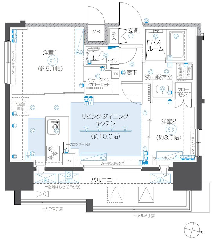 ZOOM本郷の間取り|2LDK