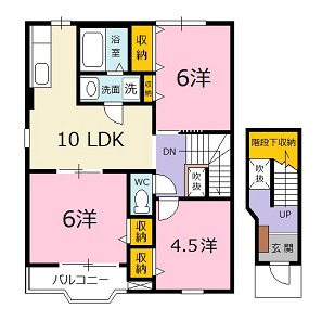 広島市安佐北区亀山５丁目のアパートの間取り