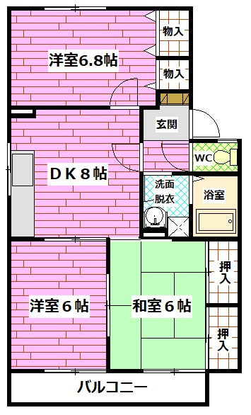 ファミール宗本 B棟の間取り