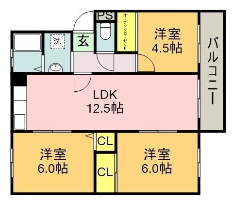 高倉台12団地61号棟の間取り