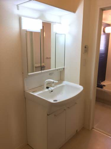 熊本市中央区国府４丁目のアパートの独立洗面台