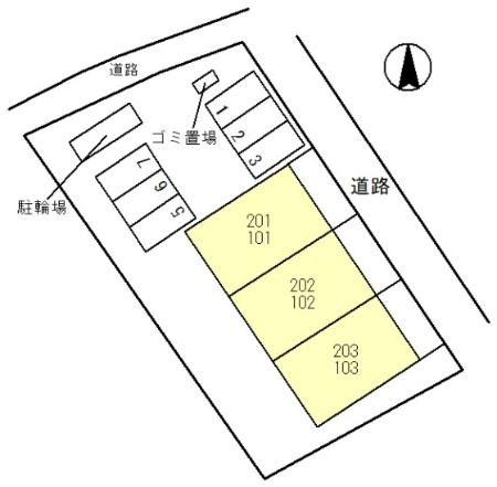 Newdorf(ﾆｭｰﾄﾞﾙﾌ)弐番館の区画図