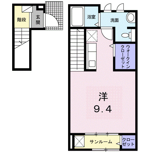 熊本市中央区出水６丁目のアパートの間取り