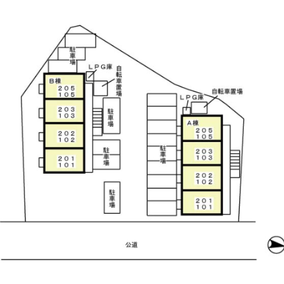 リビングタウン森岡　Ａ　　　刈谷市近郊の賃貸はクラスホームの区画図