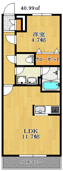 【間取り】 | リブリ・華 | 素敵な１LDKです