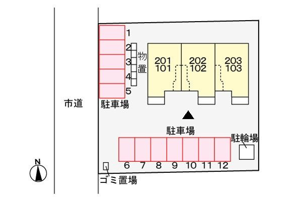 アルモニーハウスの駐車場