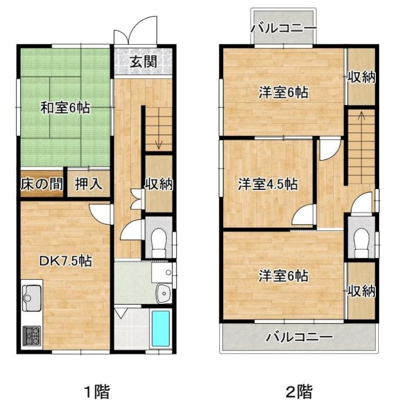 下畑町貸家の間取り