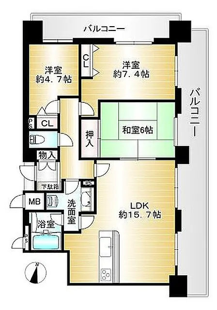 住吉川東パーク・ホームズの間取り