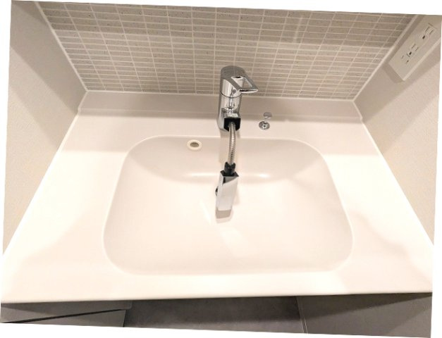 SEASON FLATS浅草六丁目の設備|トイレと独立した洗面脱衣室のハンドシャワー付洗面台