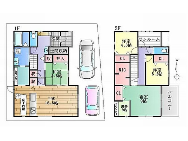 【間取り】 | 山科区四ノ宮小金塚　新築戸建