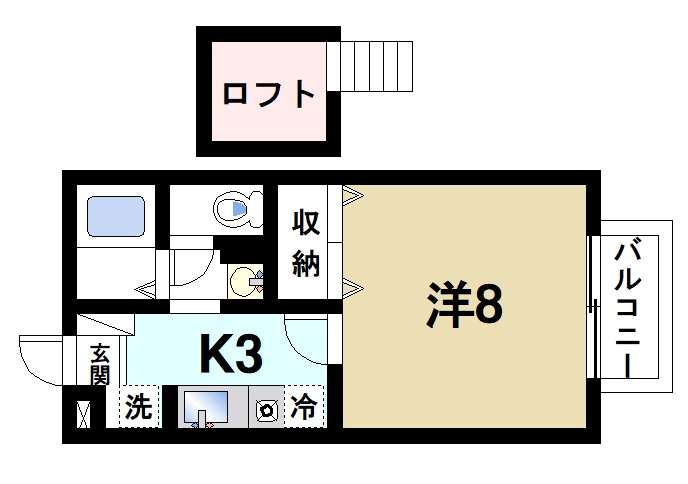 セジュール紀寺の間取り|便利なロフト付き！