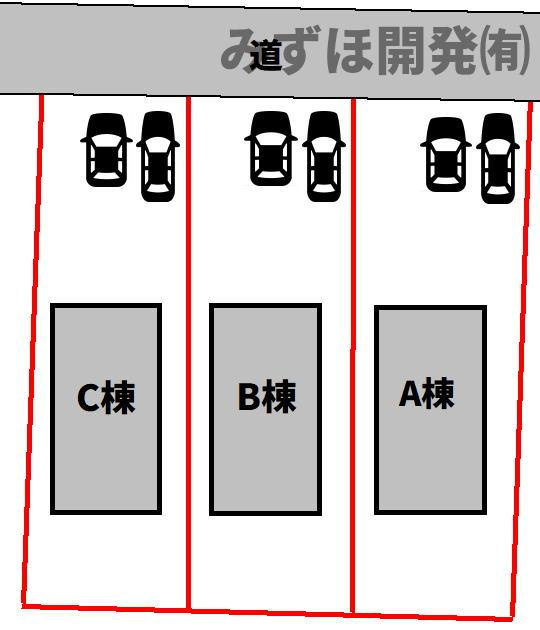 東根市神町東3丁目3-19　C棟の区画図