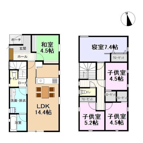東根市神町東3丁目3-20　B棟の間取り