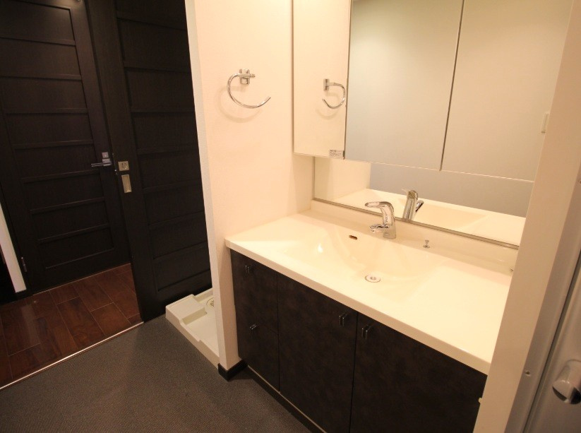 地下鉄東西線「京都市役所前」駅徒歩１０分◆田の字エリア◆改装済２ＬＤＫ◆イーグルコート京都六角雅心庵の洗面所|洗面