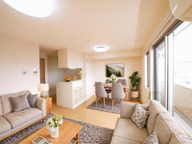 アンソレイユの居間・リビング|CGで家具等を配置したもので家具等は含まれません。