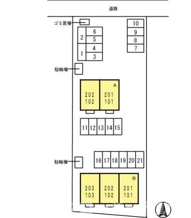 カーサコーラル A棟の区画図