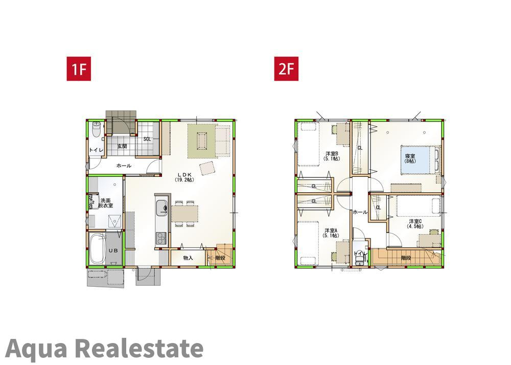 オール電化デザイナーズハウス高松市香西南町建売⑧の間取り|こちらの居間で趣味の時間をお楽しみください