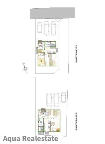 オール電化デザイナーズハウス高松市香西南町建売⑧のキッチン|作業スペースが広く家事動線をゆったりと確保できるキッチンです。