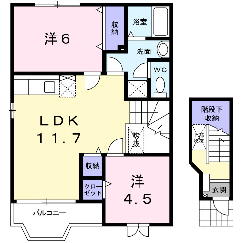 ラフレシールＭＩＺＵＫＩ　Ａの間取り