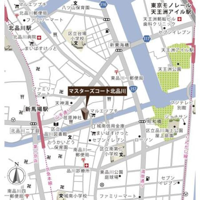 マスターズコート北品川の地図