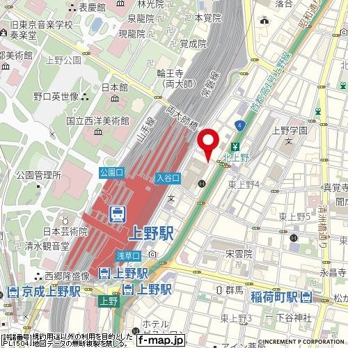 フェルクルール上野駅前の地図