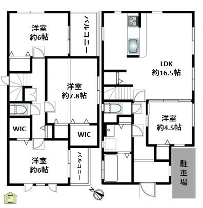 川口市柳崎1丁目　中古一戸建ての間取り