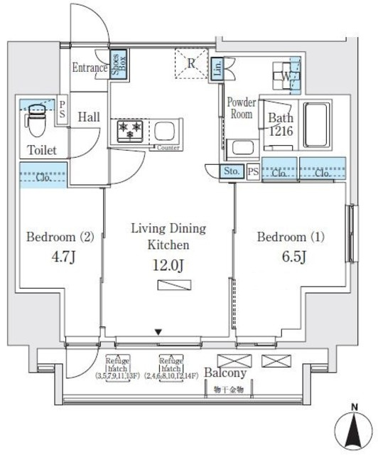 エスタート入谷Ⅱの間取り