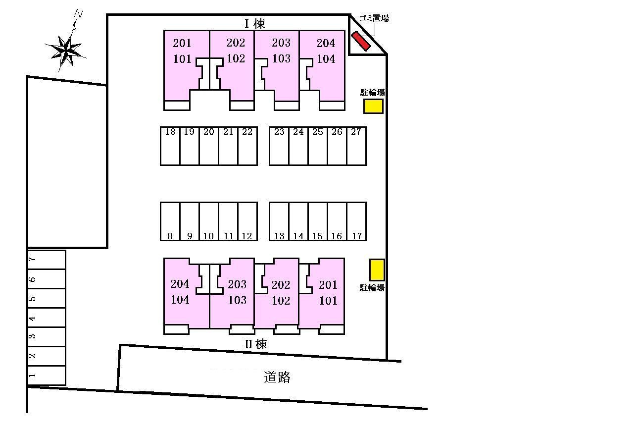 エクセレントガーデン雅Ⅱの区画図