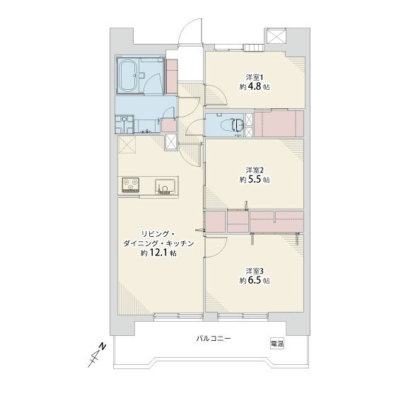 【間取り】 |  シティライフ箱崎6☆仲介手数料無料☆